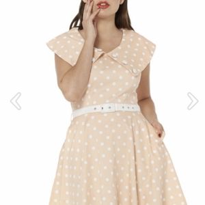 Voodoo Vixen peach polka dot dress